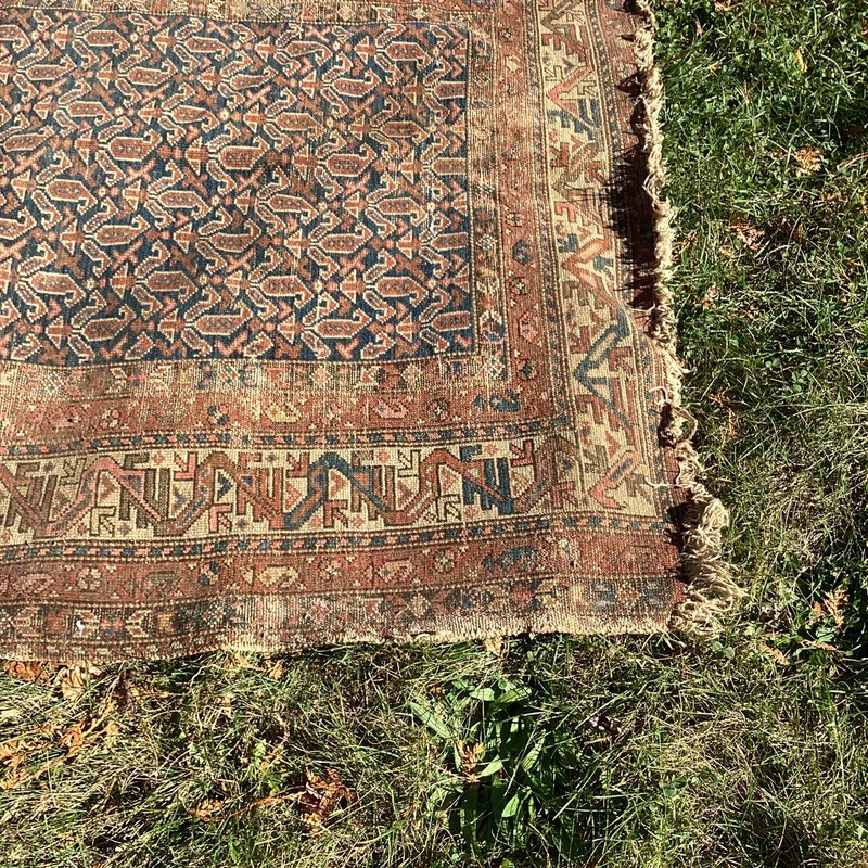 Vintage Antique Rug 68" x 52" Geometric Muted Colors gallery