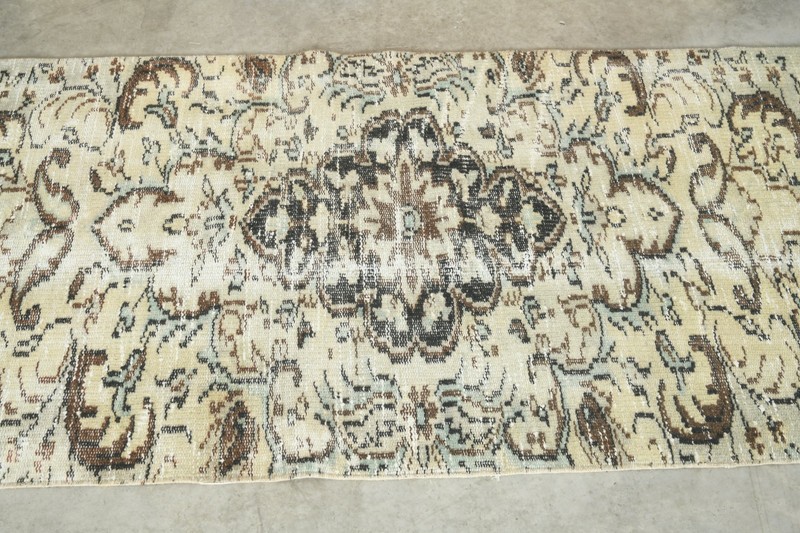 3x10 Turkish Antique Runner Rug Anatolian Hand-Knotted Vintage Oushak Carpet,113 gallery