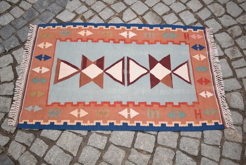 Vintage Turkish Kilim 2'5 x 3'9 ft Anatolian Oushak Wool Kilim Area Small Rug gallery