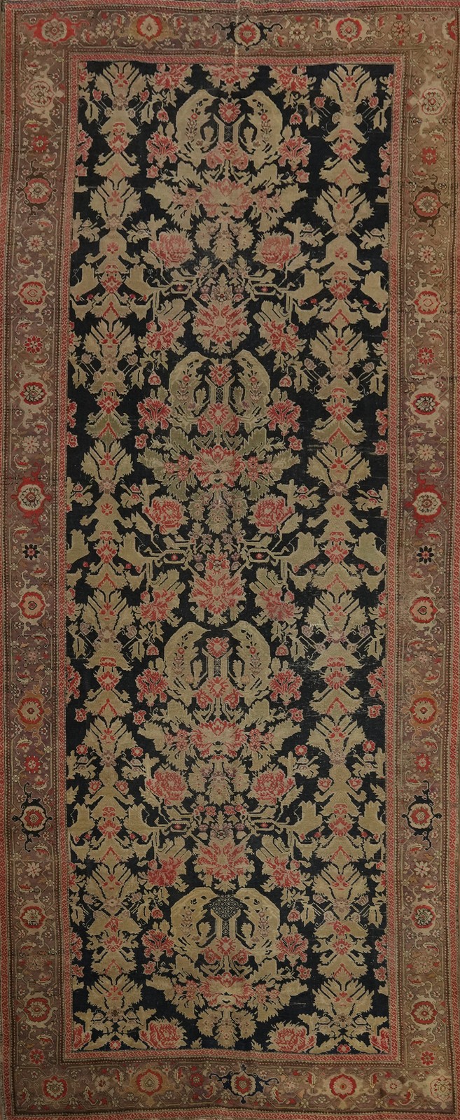 Pre-1900 Hand-made Karabagh Vegetable Dye Large Rug Antique Carpet 7x19 gallery
