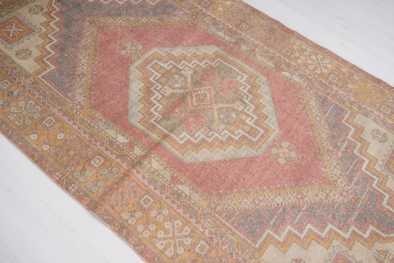 Antique Turkish Rug 4x6, Oversize Vintage Oushak Wool Carpet,Faded Smal Rug,17 gallery