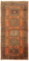 Vintage Hand-knotted Runner Rug 5’0″ x 11’1″ Traditional Oriental Wool Carpet