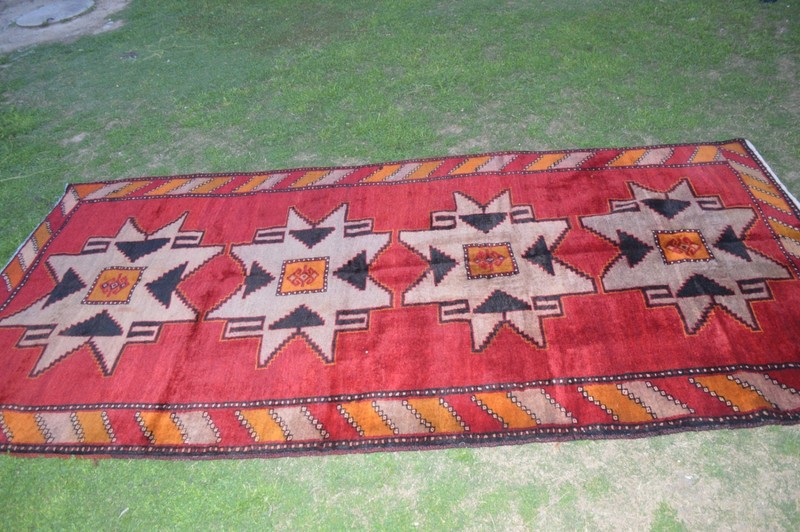 5 X 10 Ft COLLECTORS' ITEM Antique Stunning Star Kazak Caucasian Area Size Carpe gallery
