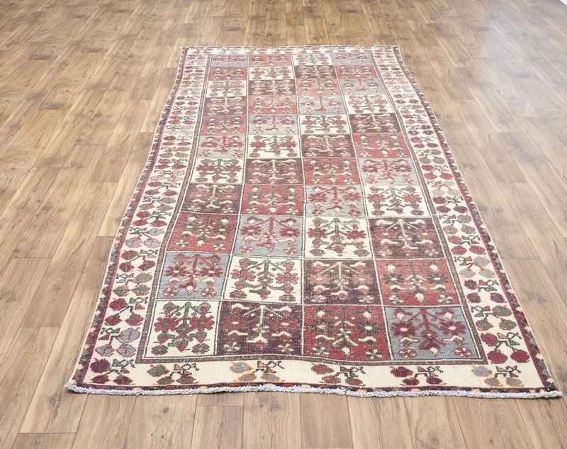 Semi-Antique Distressed Tribal Geometric Oriental Rug Living Room Carpet 5x10 Ft gallery