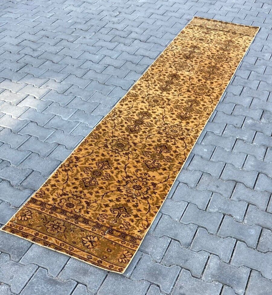 2x11 ft Runner Rug, Hallway Decor Rug, Bedroom Rug, 2x11 Kitchen Rug, Vintage gallery