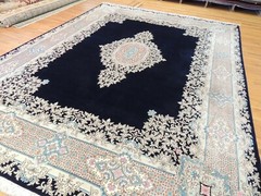 WOW! 10×13, 10×14 Antique Royal Kermaan Oriental Area Rug Navy Blue Pink Orange