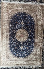 Authentic Silk Rug 4’2″x6′ Hand-Knotted Naeen Medallion