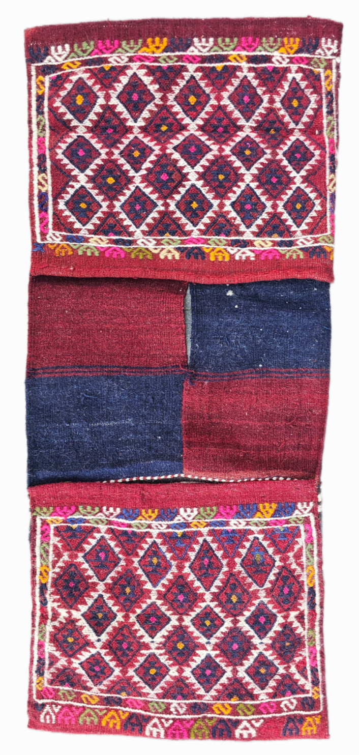 Antique Saddelebag, red carpet, small runner, baho rug, tribal bag, chuval rug gallery