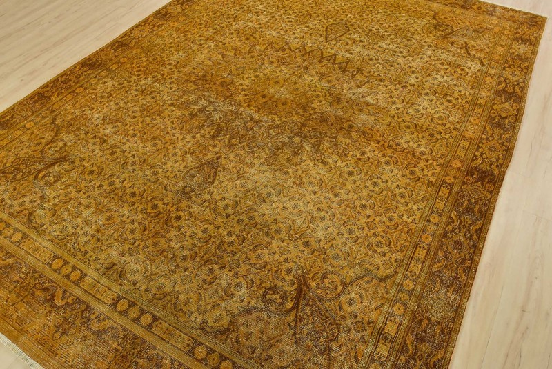 Vintage Mood Rug 7’8” x 10’4” Orange Wool Overdyed Hand-Knotted Oriental Carpet gallery
