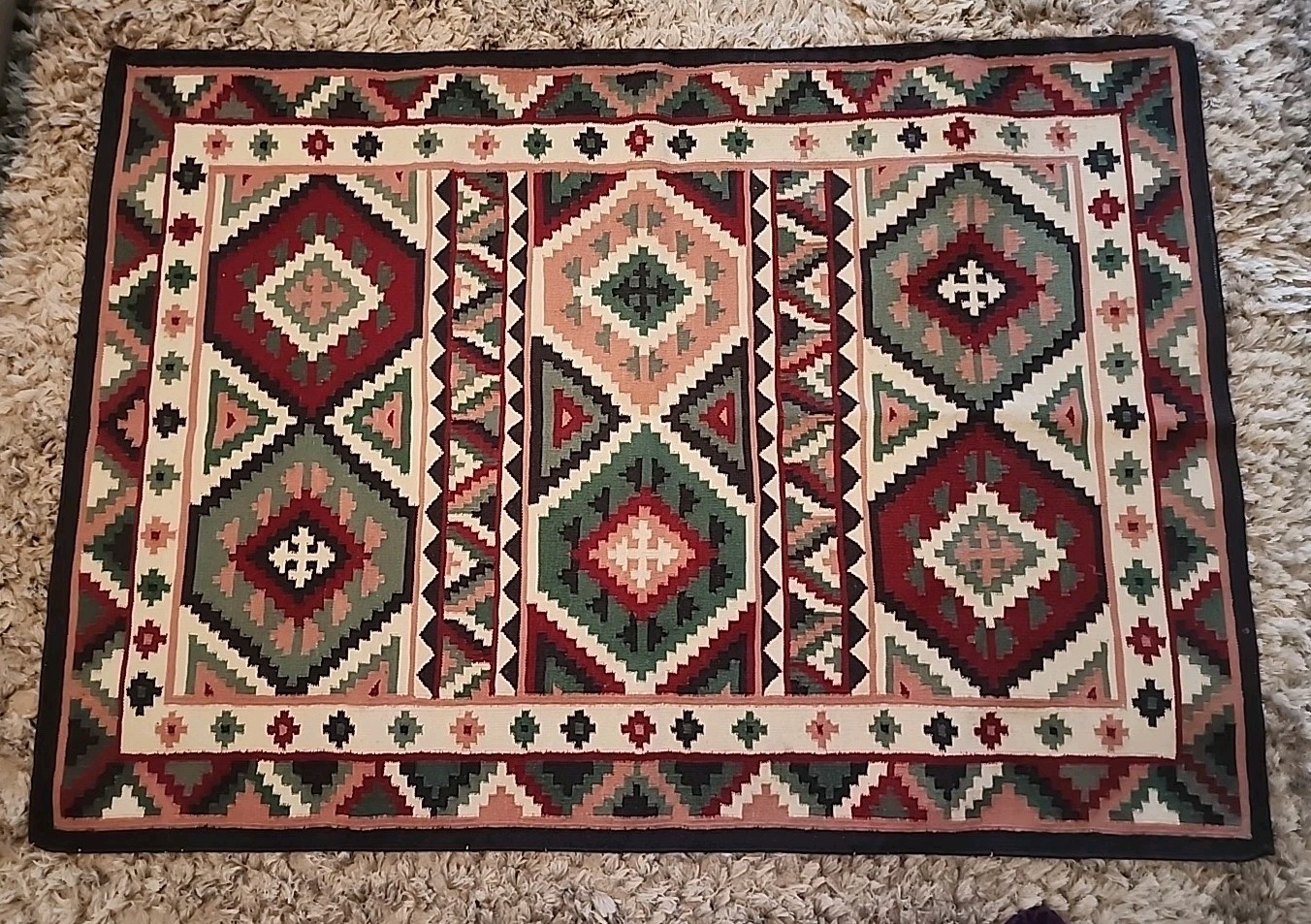 Turkish Rug, Vintage Rug, Large Kilim,Wool Rug, Handwoven Rug 51x72 gallery