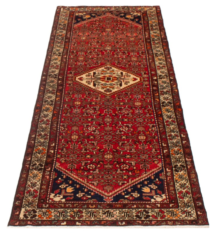 3'8" x 10'7" Vintage Hand-knotted Runner Rug Traditional Oriental Wool Carpet gallery