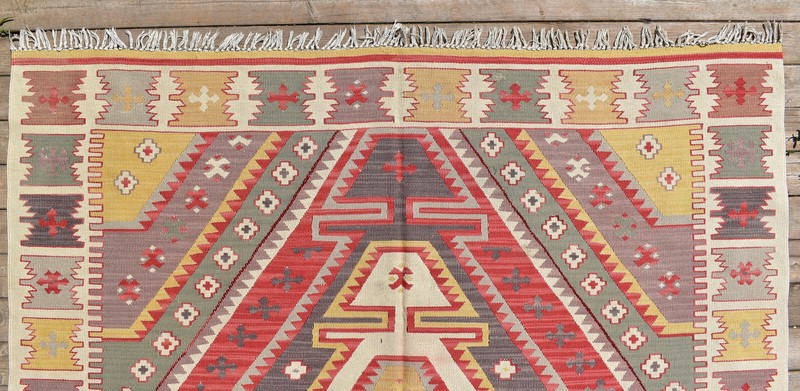 Turkish Kilim Rug 62''x83'' Handwoven Vintage West Anatolian Kilim 160x213cm gallery