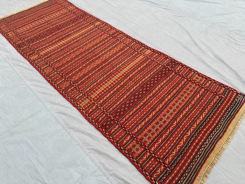 2'4 x 6'9 ft Vintage Afghan Sumak Kilim Runner Rug Handwoven Tribal Area Carpet gallery