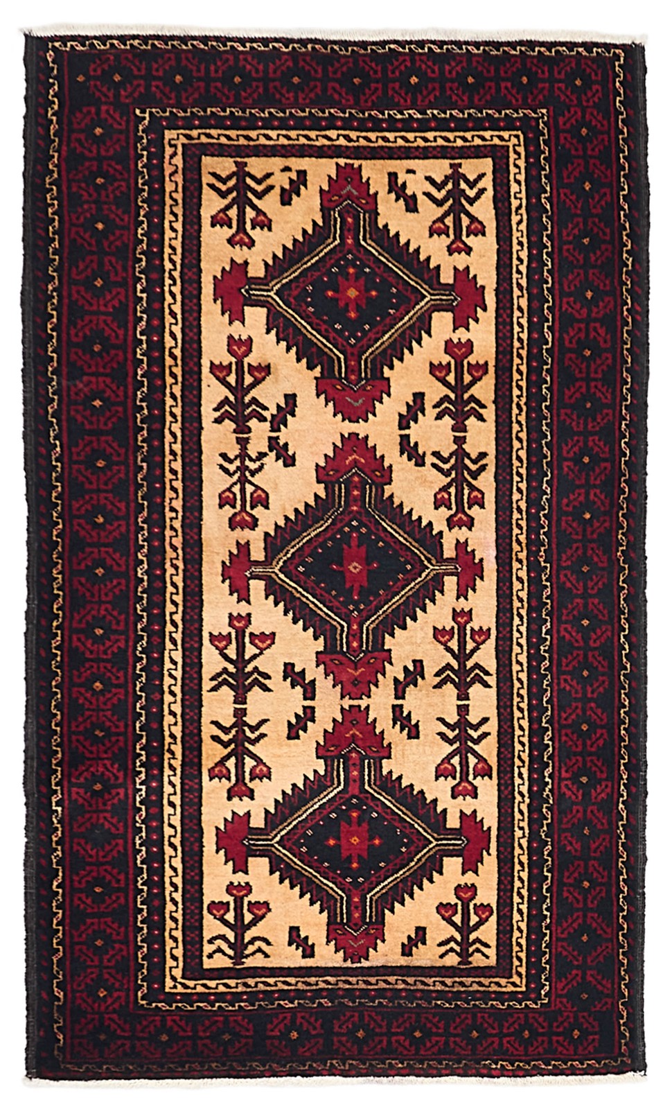 Traditional Vintage Hand-Knotted Area Rug 3'7" x 5'11" Oriental Wool Carpet gallery