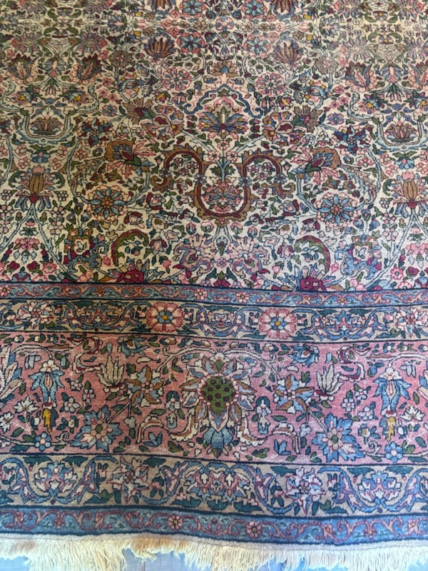 BEAUTIFUL. HANDMADE ANTIQUE RUG. CARPET . TH19 12X9 KER.MAN gallery