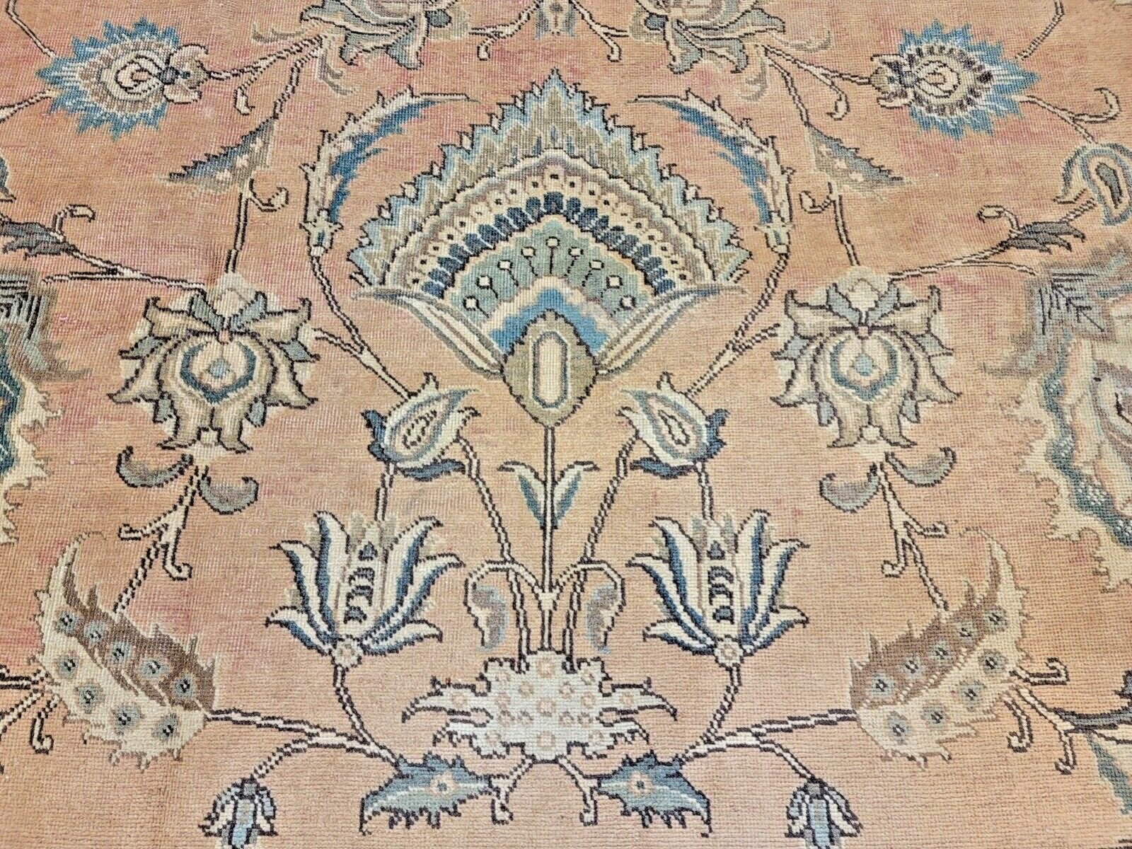 Antique Oriental Hand-Knotted Wool Area Rug Terracotta/Beige 9'8" x 13'5" gallery