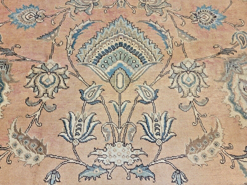 Antique Oriental Hand-Knotted Wool Area Rug Terracotta/Beige 9'8" x 13'5" gallery