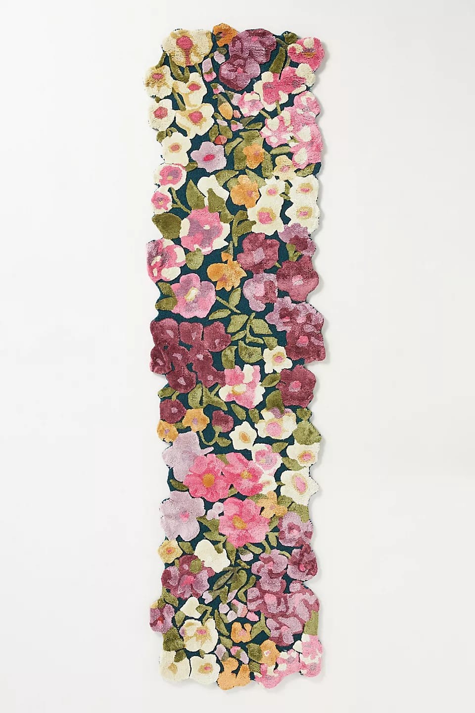 Irregular shape rug hand tufted wool embossed Rug floral Bloom 5x8 area rug gallery