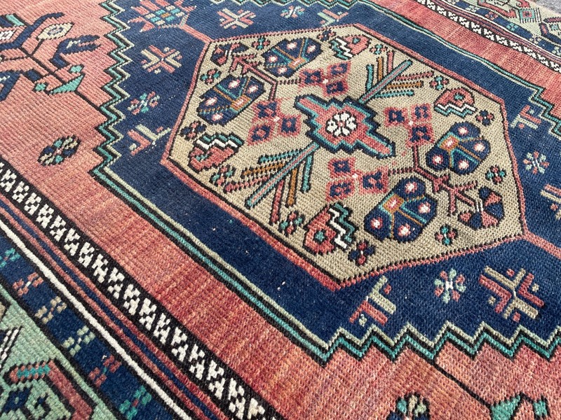 Bohemian Area Rug Handmade Wool Rug Turkish Vintage Traditional Rug 3,2 x 7,1 ft gallery