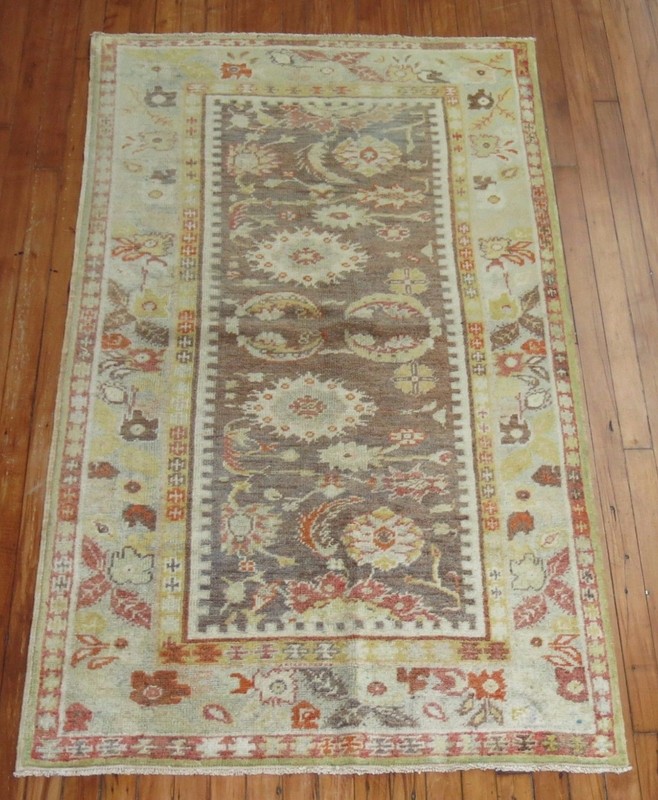Antique Turkish Ghiordes Oushak Ushak Rug Size 3'3''X5'9'' gallery