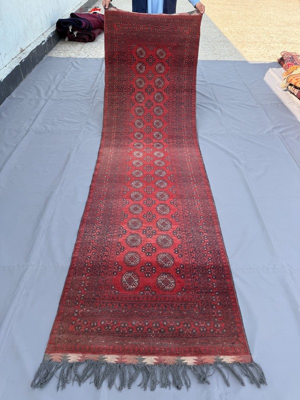 Antique Afghan Turkmen Runner Rug 3x10 Hand Knotted Persian Style Hallway Carpet gallery