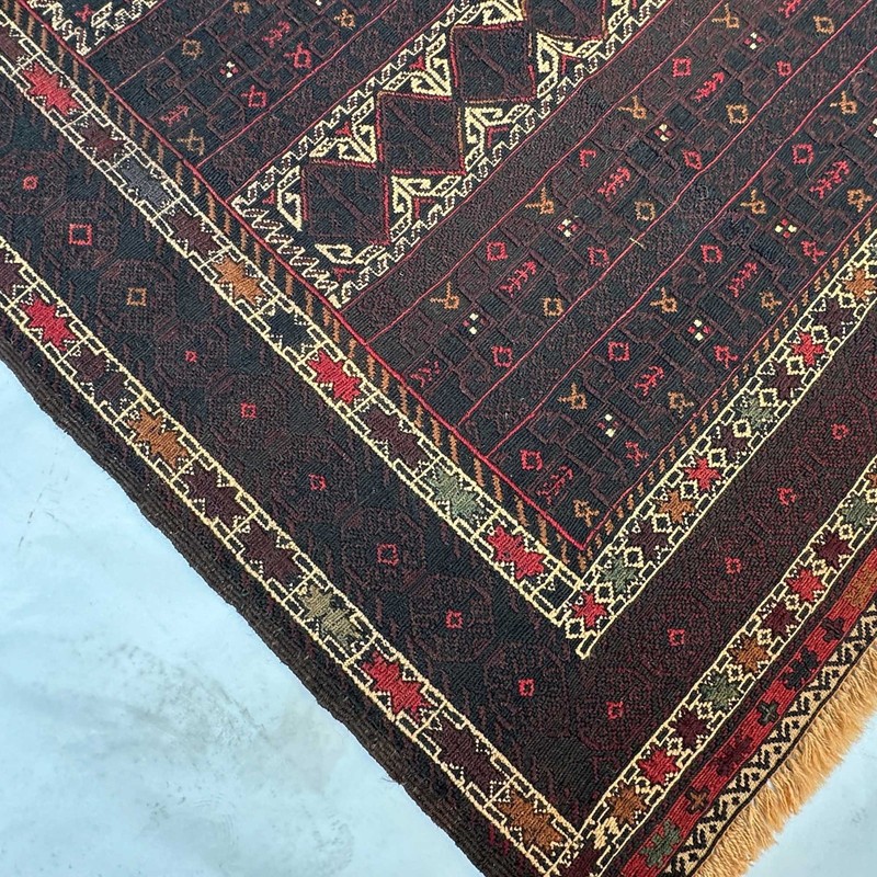 Handmade Adreskan Sumak Kilim Rug 4.2x7.1 Tribal Wool Vintage Living Room Decor gallery