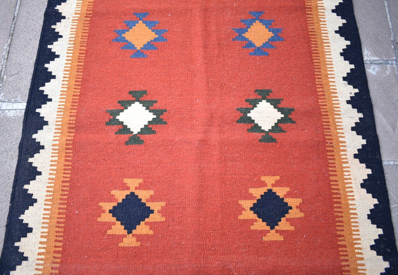 Caucasian Rug 41'' x 56'' Home Decor Rug Fine Quality Rug Flat Woven Wool Rug gallery