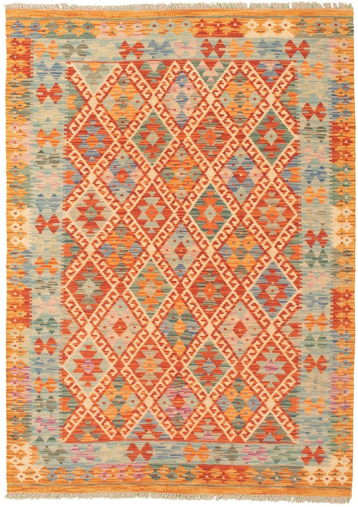 Vintage Hand Woven Area Rug 4'4" x 6'1" Traditional Wool Oriental Carpet