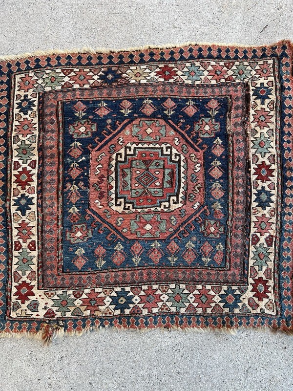 19 Century Antique Shahsevan Caucasian Moghan Soumak Bag Face gallery