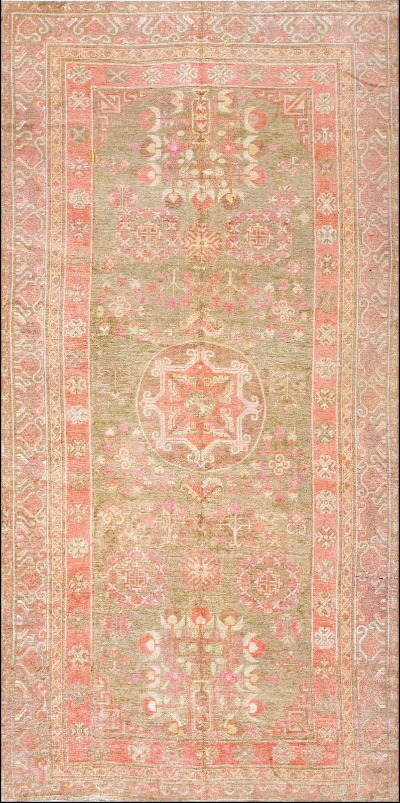 5'x11' Antique East Turkestan Wide Hallway Gallery Size Wool Khotan Rug gallery