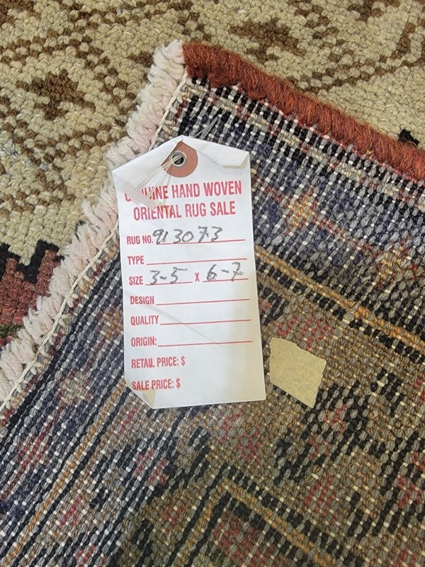 Antique Oriental Hand-Knotted Wool Area Rug Beige/Terracotta 3'5" x 6'7" gallery