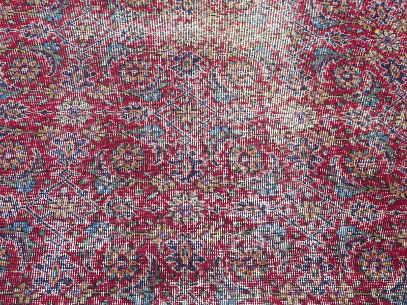 Turkish Rug, Handmade Rug, Vintage Area Rugs, Distressed Wool Carpet 67"x109" gallery