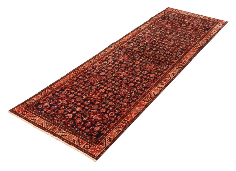 3'5" x 10'2" Vintage Hand-knotted Runner Rug Traditional Oriental Wool Carpet gallery