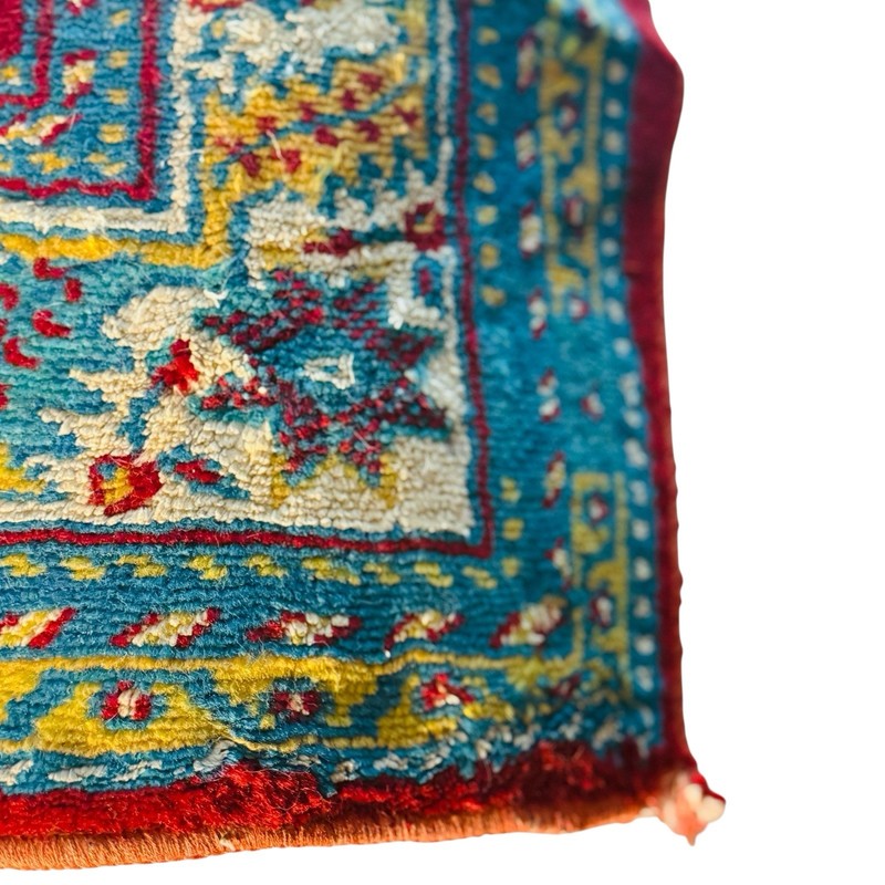 Antique 1930s Chenille Rug Medallion Velvet Carpet 4x6 Moody Maximalist gallery