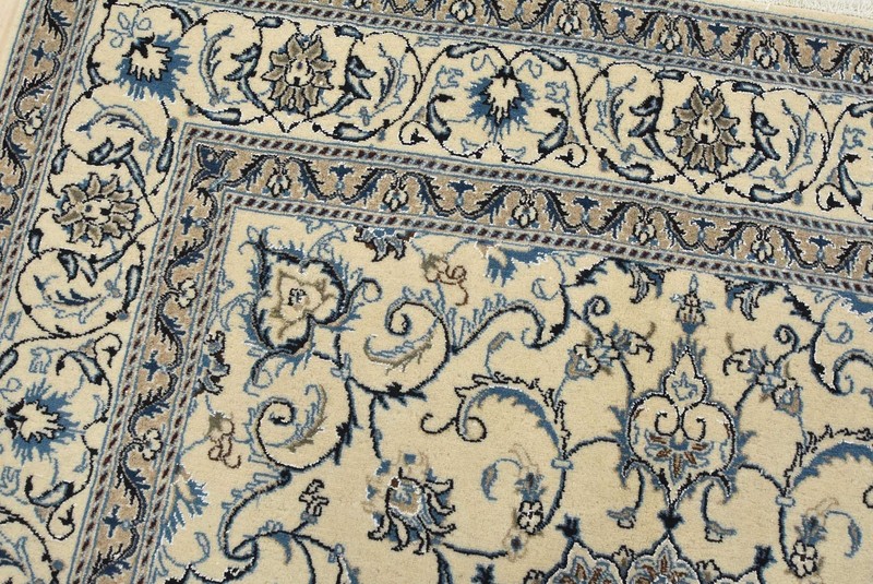 Nain Rug 6’4” x 6’10” Ivory Wool Vintage Traditional Hand-Knotted Carpet gallery