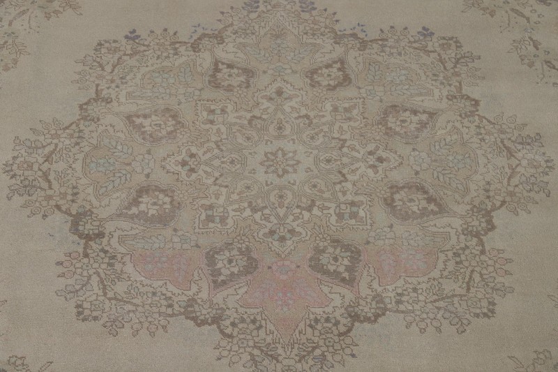 Earth-Tone Distressed Area Rug 9x13 Traditional Vintage Hand-knotted Wool gallery