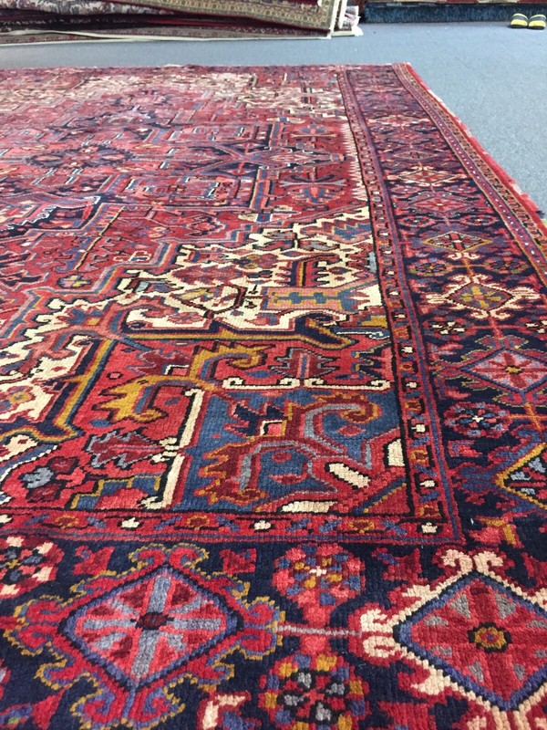 Semi Antique Hand Knotted Vintage Serapi Herizz Area Rug Geometric 8x11ft,#2496 gallery