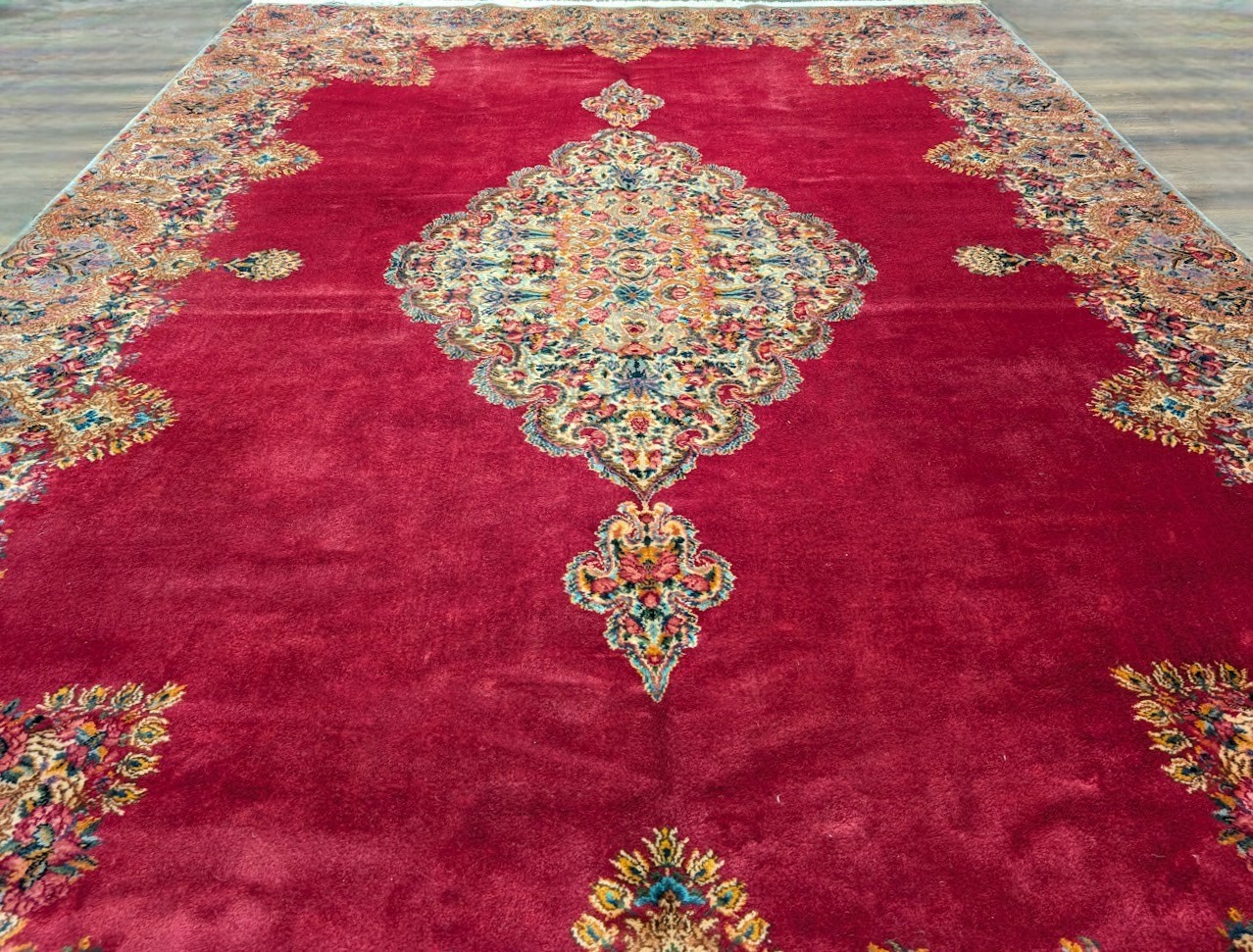 10x14 Karastan Red Medallion Kirman Rug #762, Wool, Rare gallery
