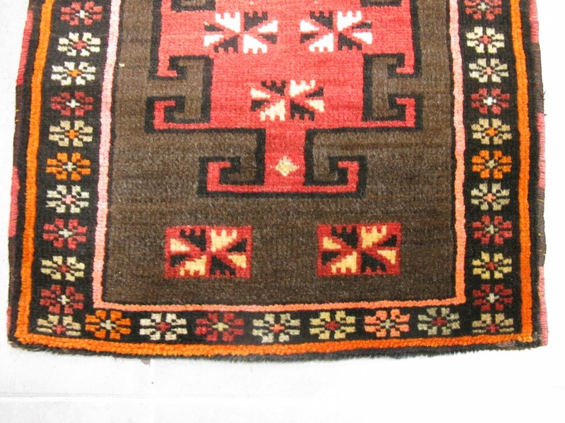 Antique Turkish Pillowcase Rug 20''x25'' Handmade Wool Oriental Yastik 52x65cm gallery