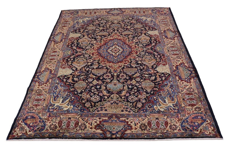 One-of-a-Kind Vintage Handmade Oriental Rug Thick Pile Pictorial Carpet 10X13 ft gallery