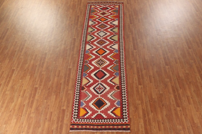 Vegetable Dye Kilim Reversible 13 ft. Runner Rug 4x13 Flatweave Carpet gallery