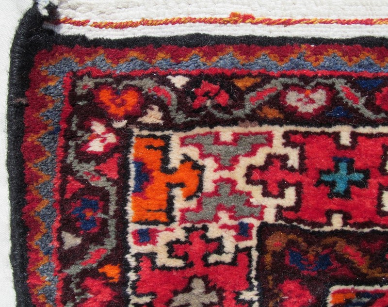 SEMI - ANTIQUE OREINTAL MAHAL RUNNER WITH INDIGO BLUE BACKGROUND - 10' x 3'5" gallery