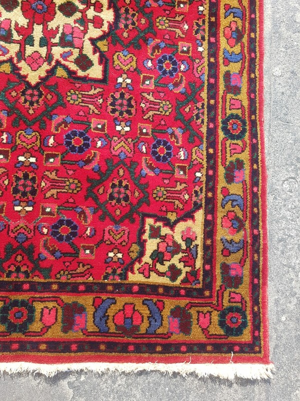 Vintage Hand Made Traditional Rug Oriental Wool Multicolor Carpet 1160x116 cm gallery