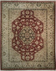 Ziglar Fire Brick Tone New Rug 8×10′ (96 x 117 inches) Red Hand-Knotted Rug