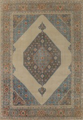 Geometric Living Room Area Rug 10×13 Wool Hand-made Medallion Vintage Carpet