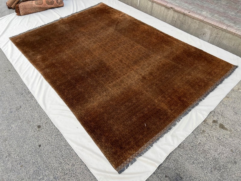8x11 Antique Turkmen Rug, Hand Knotted Tribal Vintage Brown Boho Living Room Rug gallery