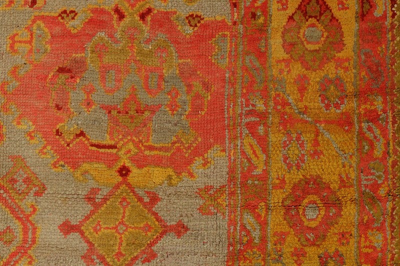 Antique Unbelievable All Over "Crab" Turkish Oushak Ushak Rug Size 12'4''x14'3'' gallery