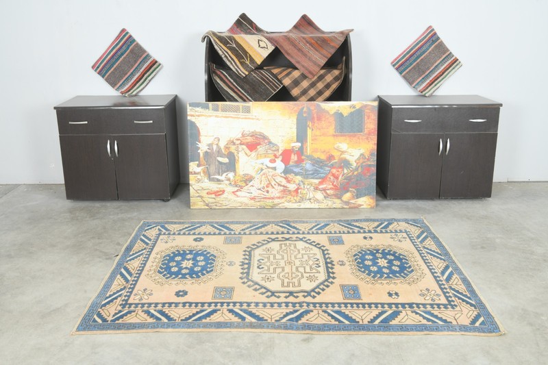 5x6 Turkish Antique Area Rug Anatolian Hand-Knotted Vintage Oushak Carpet,1438 gallery