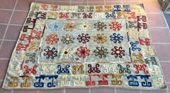 Circa 1915 Antique Large 5′ 0″ x 6′ 5″ Uzbekistan Embroidery Blanket
