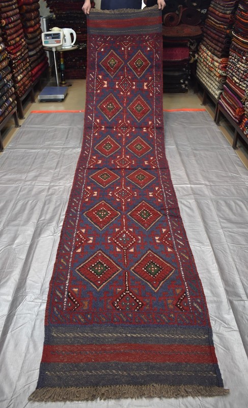 Antique Afghan Mushwani Runner Rug 2x11 Hand Knotted Wool Persian Style Hallway gallery